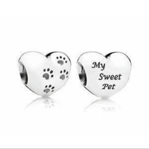 Pandora Paws "My Sweet Pet" Silver Heart Charm